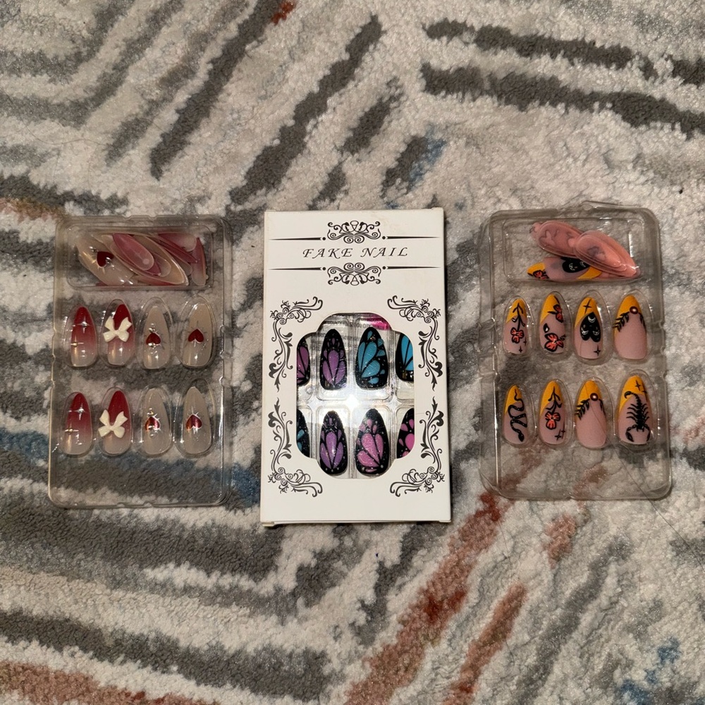3 Pack Press On Nails